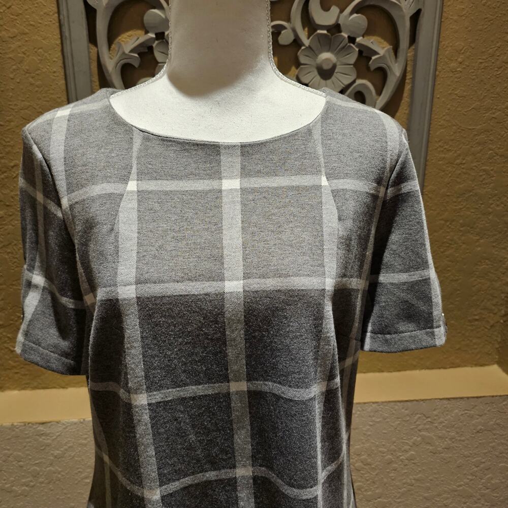 Tommy Hilfiger Plaid Dress Size 12 Classic Preppy Classic Work Midi Quiet Luxury - Picture 5 of 10